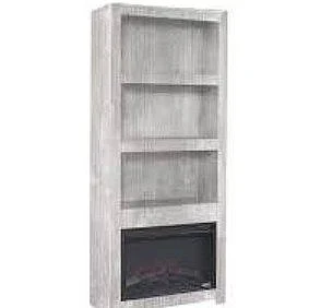 Aspenhome Avery Loft 74" Fireplace Display Case in Limestone WDY3472F/12-LIM