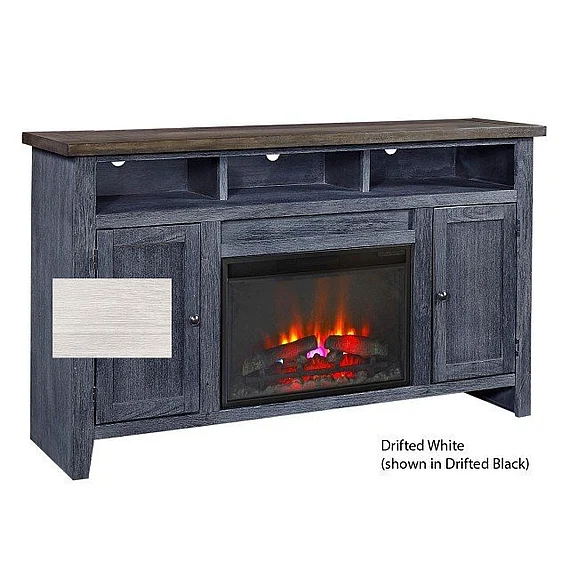 Aspenhome Eastport 65" Fireplace Console w/ 2 Doors in Drifted White WME1901-DWT