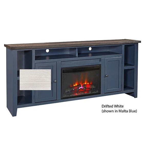 Aspenhome Eastport 84" Fireplace Console w/ 2 Doors in Drifted White WME1902-DWT
