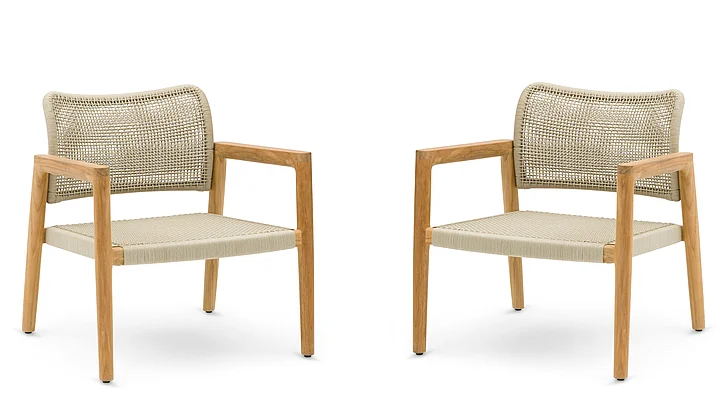 Whiteline Modern Living Tolo Armchair (Set of 2) in Teak Wood CH2108-TEK