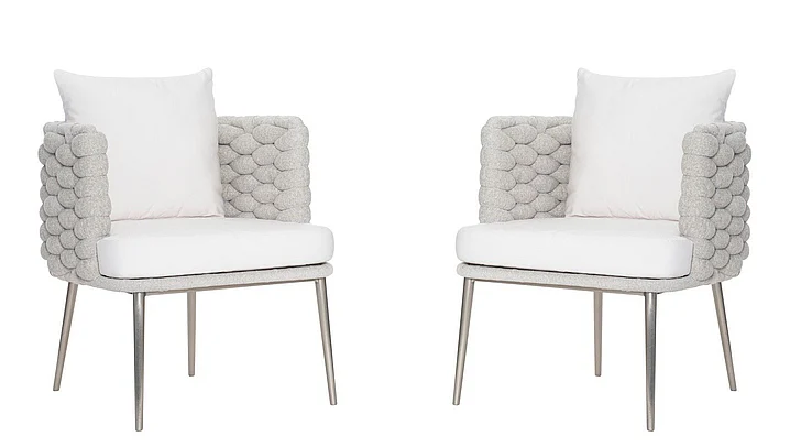 Bernhardt Exteriors Santa Cruz Arm Chair in Nordic Gray (Set of 2) X02-545X