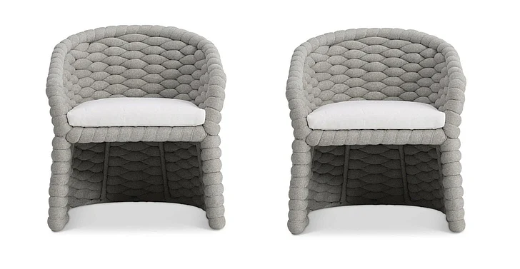 Bernhardt Salinas Arm Chair in Gray X10545X (Set of 2)