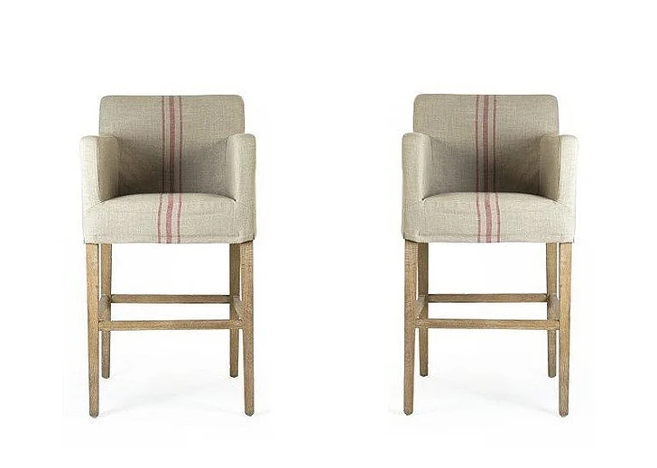 Zentique Avignon Slipcover Bar Stool in Limed Grey Oak (Set of 2) XL2001 Bar Stool E272 A034