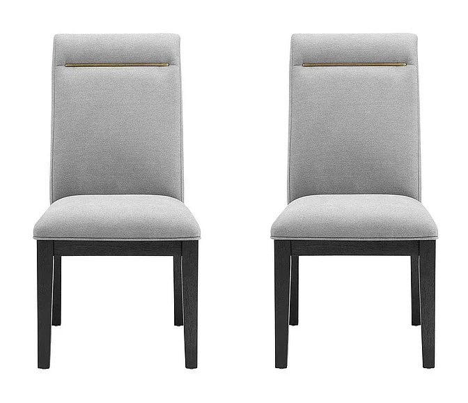 Steve Silver Yves Performance Side Chair in Rubbed Charcoal (Set of 2) YS500SG