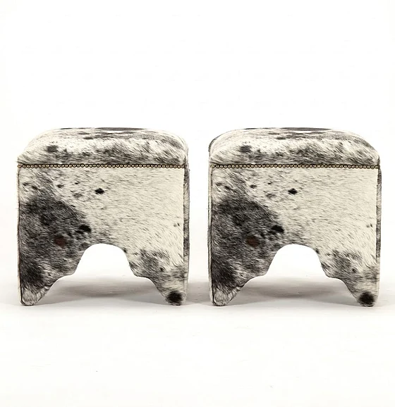 Zentique Willem Cowhide Cubic Stool (Set of 2) ZEN07 CH-SPBW