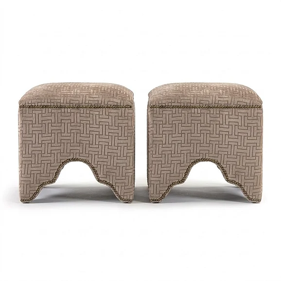 Zentique Willem Cubic Stool in Brown (Set of 2) ZEN07 O