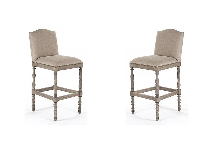 Zentique Aria Bar Stool in Beige (Set of 2) ZEN101 Barstool