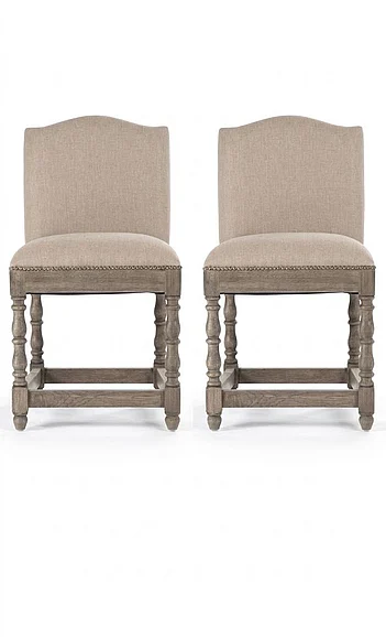Zentique Aria Cafe Stool in Beige (Set of 2) ZEN101