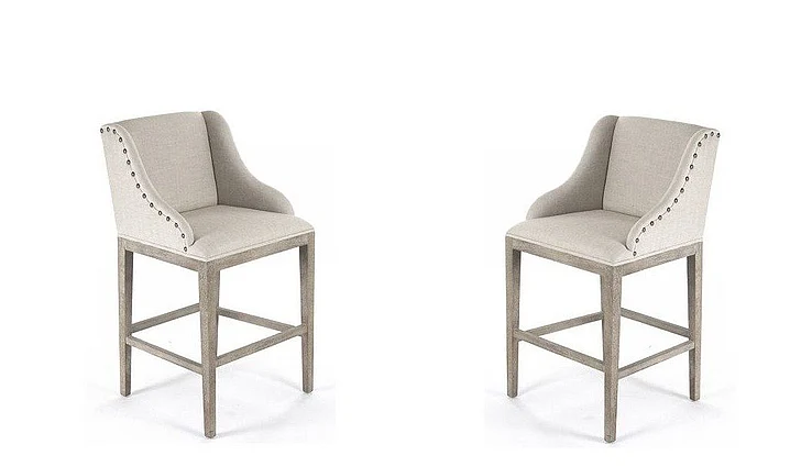 Zentique Connor Bar Stool in Natural (Set of 2) ZEN102 Barstool