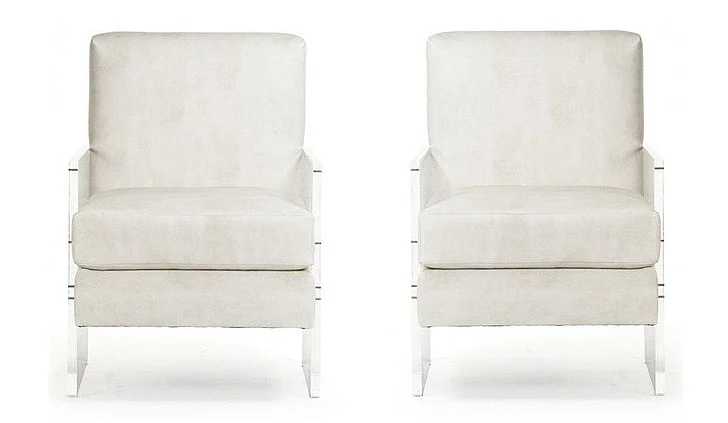 Zentique Charles Acrylic Chair in White (Set of 2) ZF003