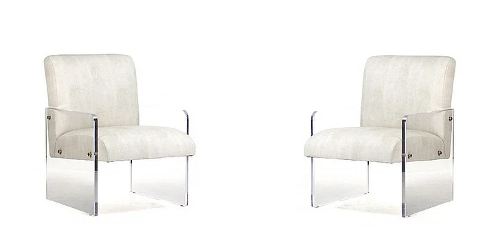 Zentique Emile Acrylic Chair in White (Set of 2) ZF006