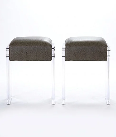 Zentique Vanity Stool in Brown (Set of 2) ZF017
