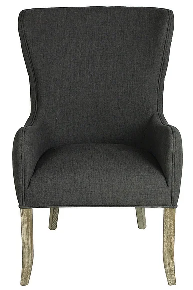 Moti Furniture Pierre Tufted High Back Linen Chair in Gray 88011087