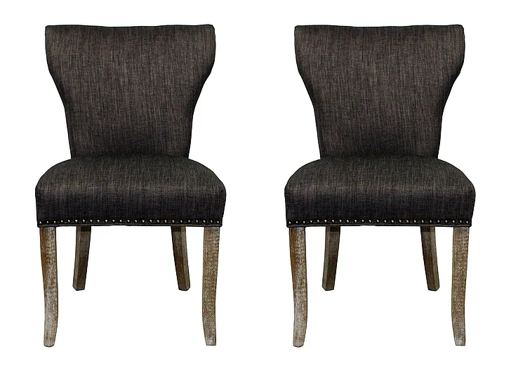 Moti Furniture Jill Side Chair (Set of 2) in Dark Grey 88011089