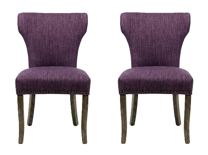 Moti Furniture Jill Side Chair (Set of 2) in Purple 88011090