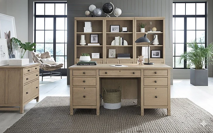 Aspenhome Emerson 4pc Office Set in Light Elm