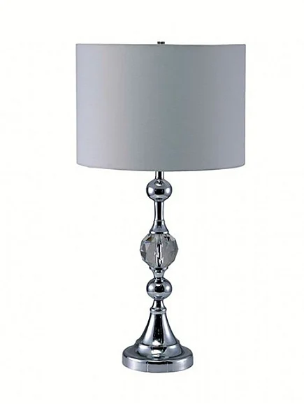 Furniture of America Emi Table Lamp in White/Silver L76187T