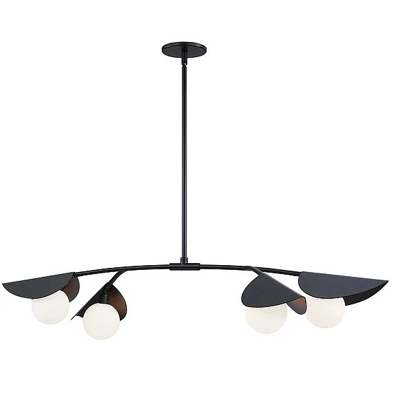 Dainolite 4 LT Halogen Horiz Pendant, MB w/ WH Glass EMM-414HP-MB