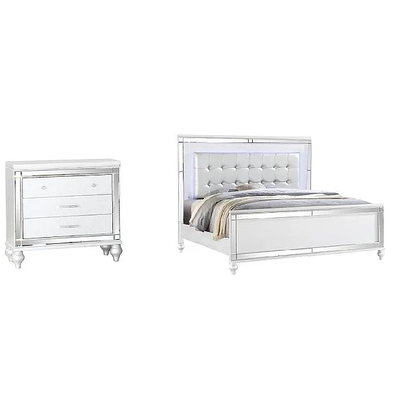 Massa Gallery Emma 2pc Panel Bedroom Set in White