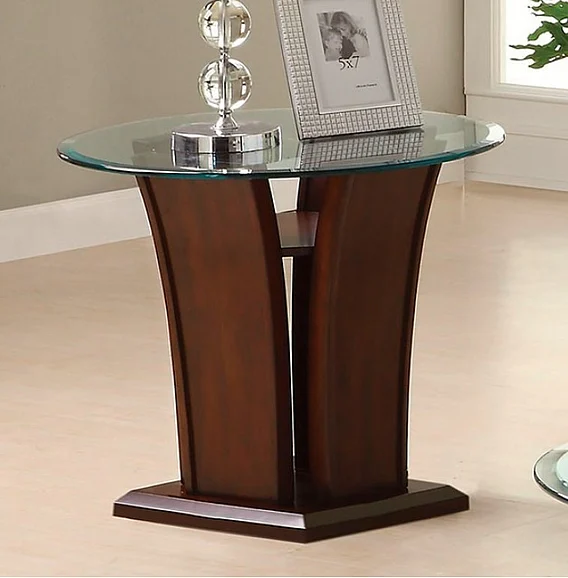 Furniture of America Manhattan End Table in Brown Cherry CM4104E