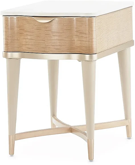 AICO Malibu Crest End Table in Blush 9007202-131