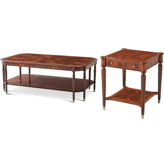 Theodore Alexander English Cabinet Maker 2pc Occasional Living Room Set in Grosvenor