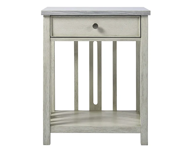 Universal Coastal Living Escape Stone Top Bedside Table in Sandbar 833351