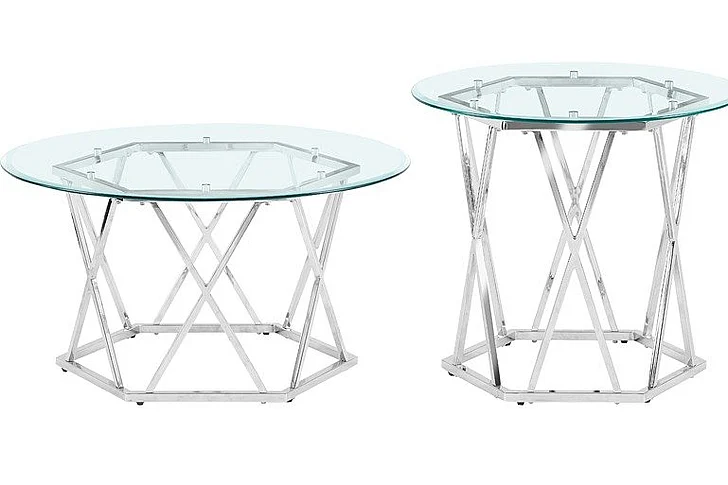 Steve Silver Escondido 2pc Occasional Living Room Set in Silver