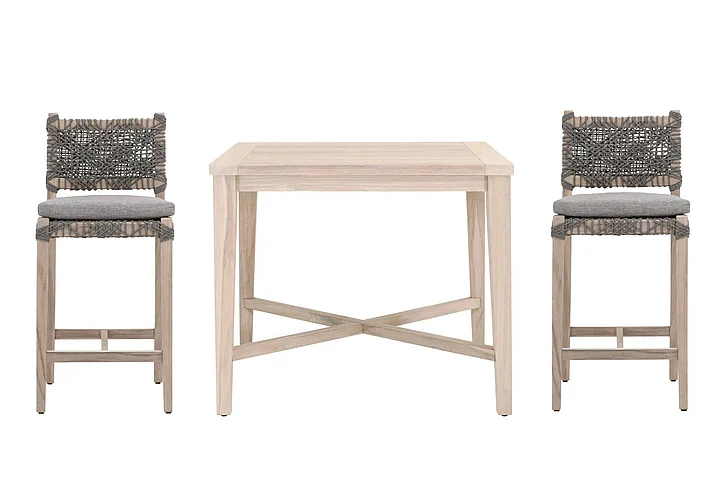 Essentials For Living Carmel Outdoor 3pc 42" Square Counter Table Dining Set