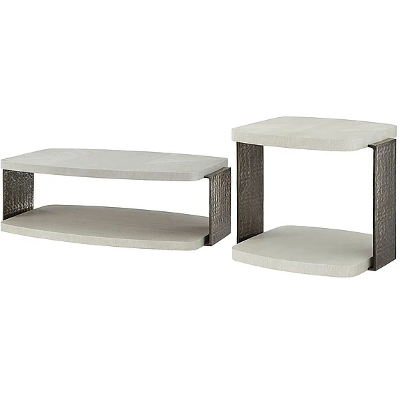Theodore Alexander Essence 2pc Occasional Living Room Set in Opal