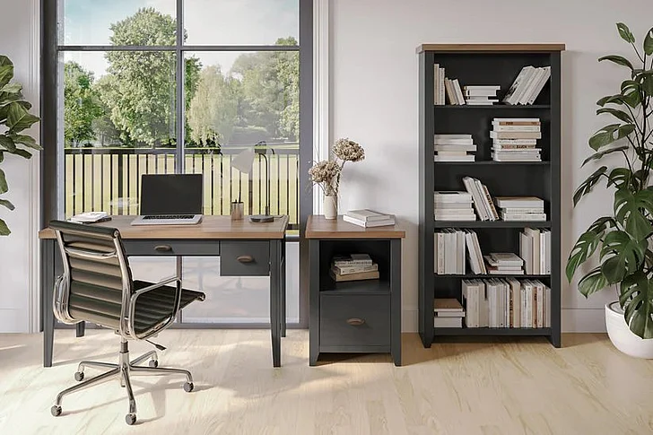 Legends Essex 3pc Home Office Set in Black/Whiskey