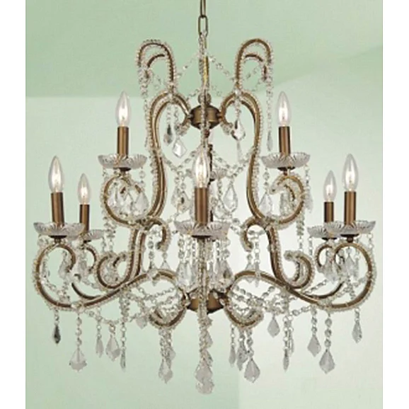 Bethel Two Tier Brown Iron Frame Chandelier ET06