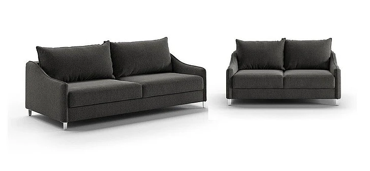 Luonto Ethos 2pc Sofa Sleeper Living Room Set (Oliver 515 / 234/9 Chrome)