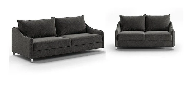 Luonto Ethos 2pc Sofa Sleeper Living Room Set (Oliver 515 / 234/9 Chrome)