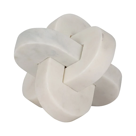 Sagebrook Home 6" Liam White Marble Knots EV19388-01