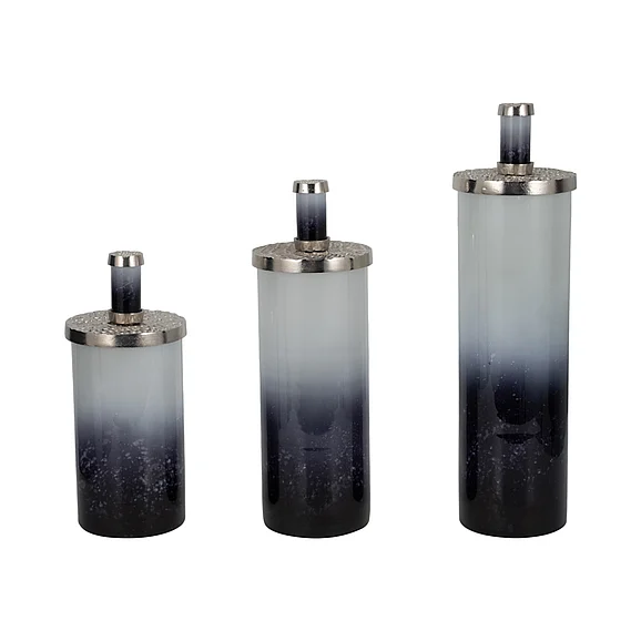 Sagebrook Home S/3 15/19/23" Nandita Blue Glass Bottles EV19486