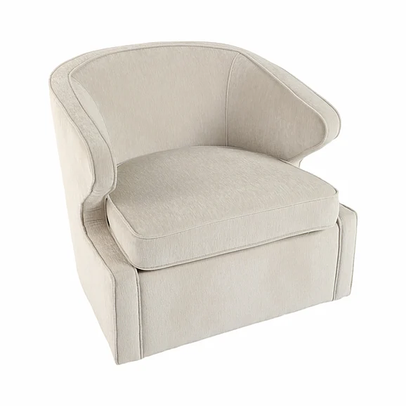 Sagebrook Home 32" Karlsson Swivel Accent Chair, Ivory EV20021