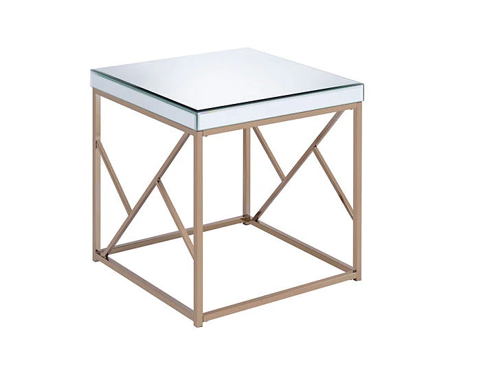 Steve Silver Evelyn End Table in Copper Chrome EV200E