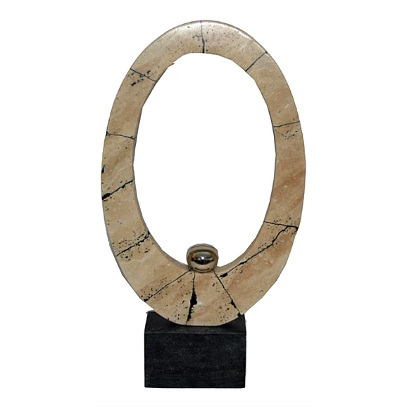Sagebrook Home 18" Gorda Travertine Ring Statuary EV21212