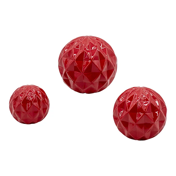 Sagebrook Home S/3 4/5/6" Varena Red Deco Balls EV22001