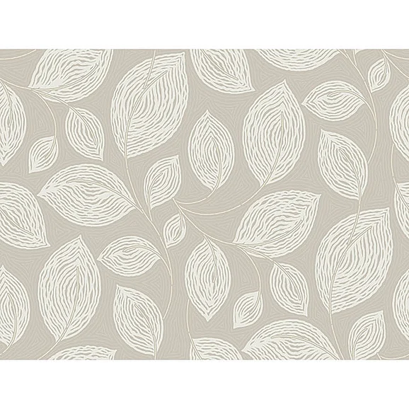 York F05-Candice Olson Casual Elegance Contoured Leaves Taupe Wallpaper EV3922 (Double Roll)