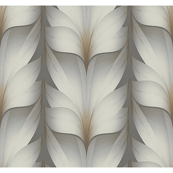 York F05-Candice Olson Casual Elegance Lotus Light Stripe Charcoal Wallpaper EV3953 (Double Roll)