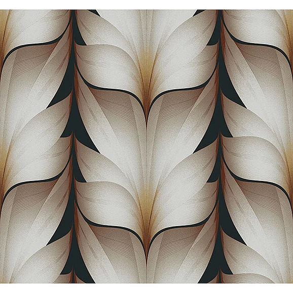 York F05-Candice Olson Casual Elegance Lotus Light Stripe Black Wallpaper EV3954 (Double Roll)