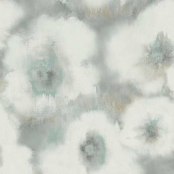 York F05-Candice Olson Casual Elegance Blended Floral Aqua Wallpaper EV3961 (Double Roll)