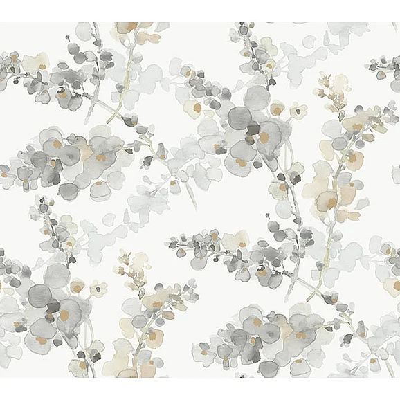 York F05-Candice Olson Casual Elegance Blossom Fling Steel Wallpaper EV3971 (Double Roll)