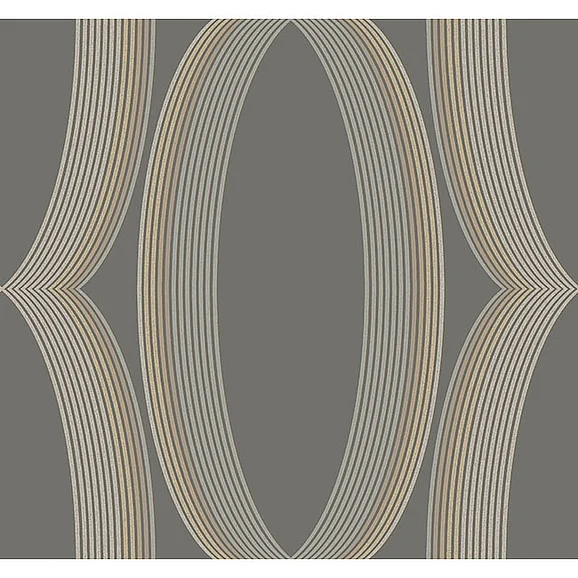 York F05-Candice Olson Casual Elegance Progression Ogee Charcoal Wallpaper EV3986 (Double Roll)