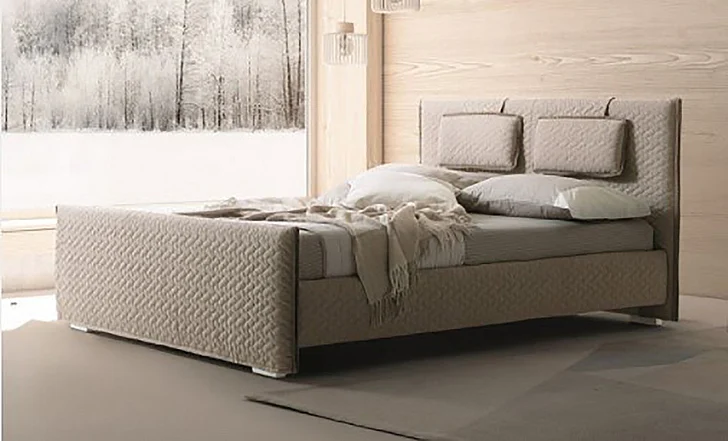 J&M Evergreen Queen Platform Bed in Light Taupe 17894-Q PROMO