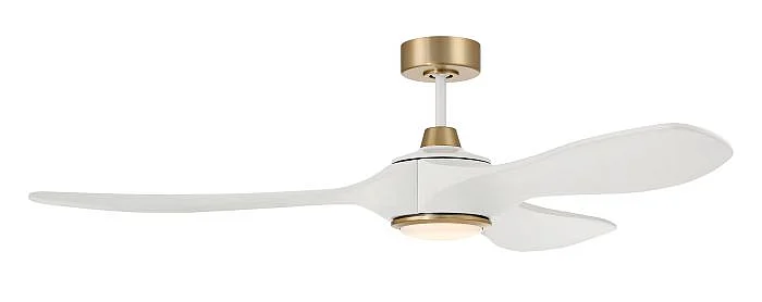 Craftmade Envy 60" 3-Blade Ceiling Fan in White/Satin Brass w/ White Blades EVY60WSB3-NWF