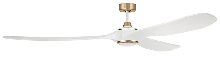 Craftmade 84" Envy in White/Satin Brass w/ White Blades EVY84WSB3 CLOSEOUT