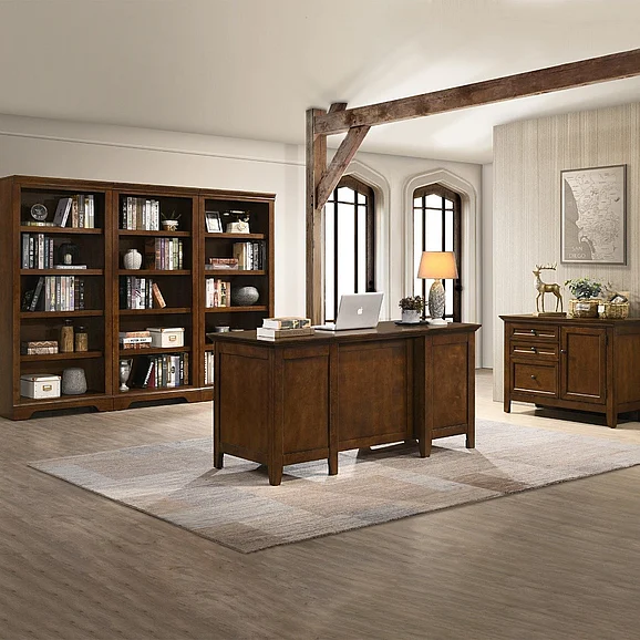 Intercon Furniture San Mateo 3pc Home Office Set with 62" Executive Desk in Tuscan